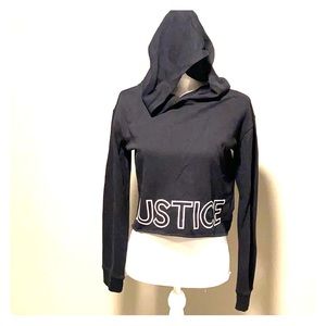 Justice Black Crop Sweatshirt Girls 12/14